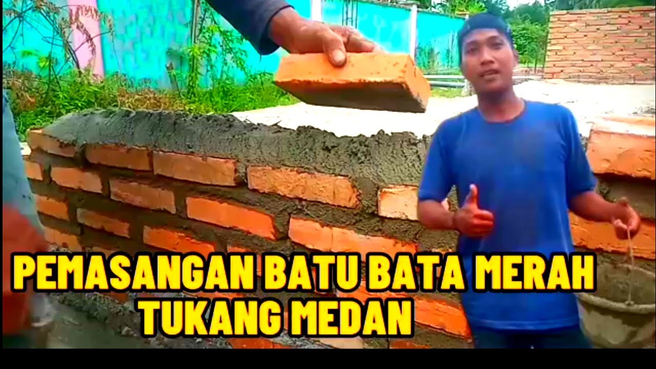 Pemasangan batu bata merah tukang Medan.
