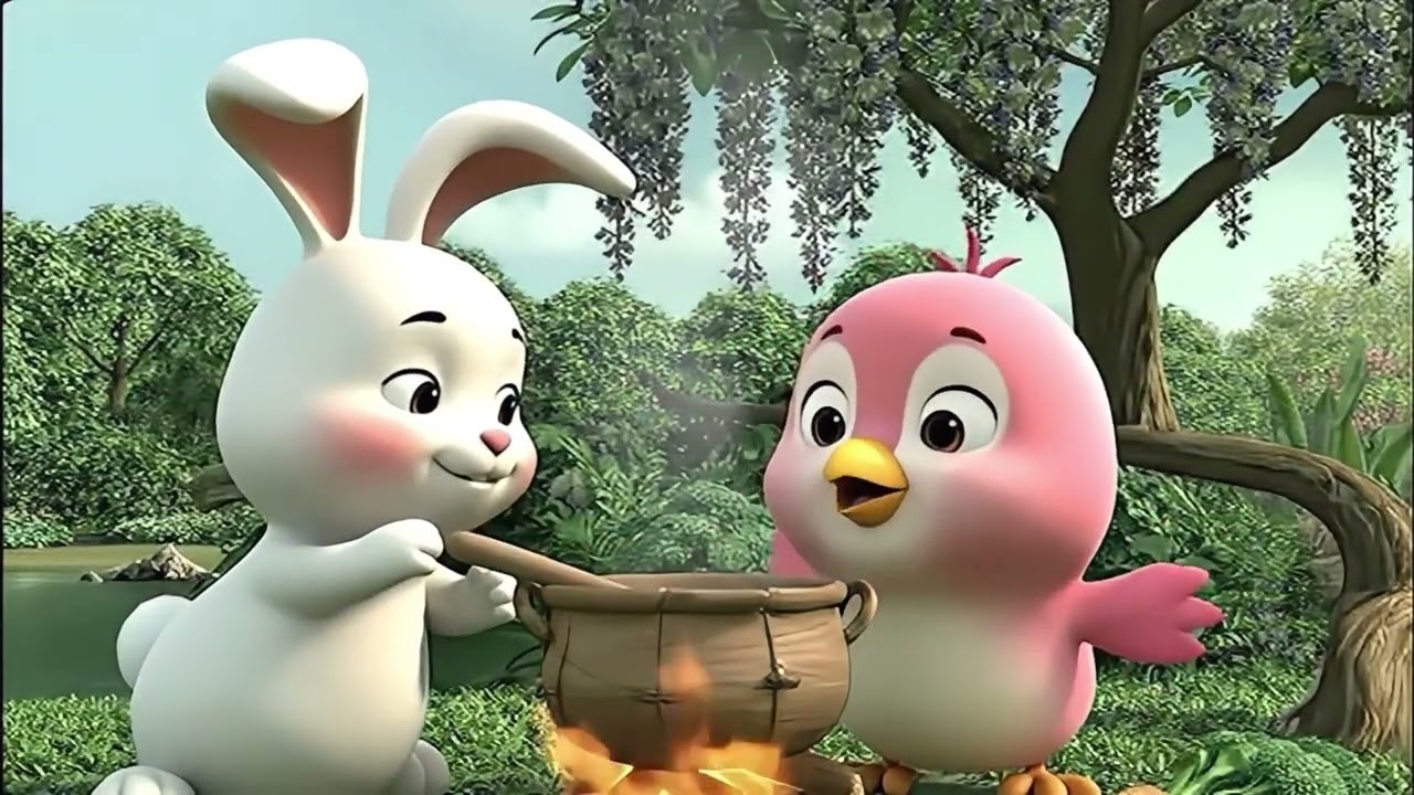 🐦🐰 The Pink Bird & The White Rabbit | A Peaceful Garden Story