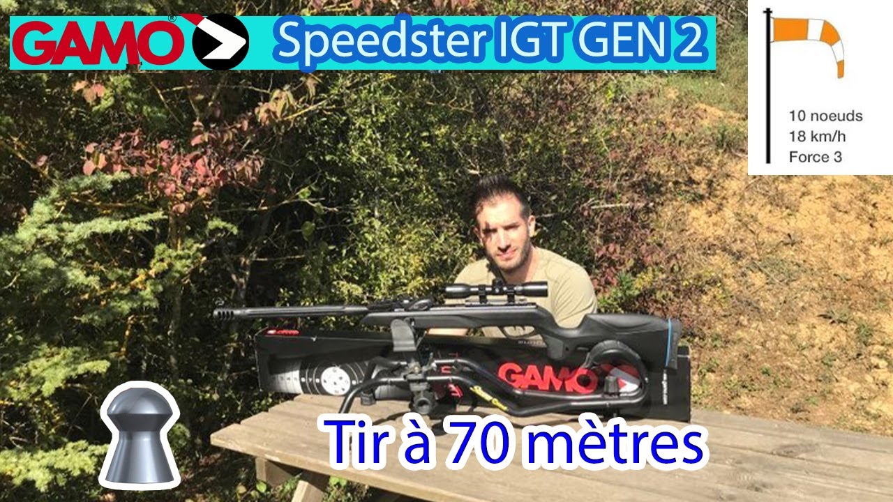 Gamo Speedster IGT, tir à 70 mètres avec un vent de force 3.
