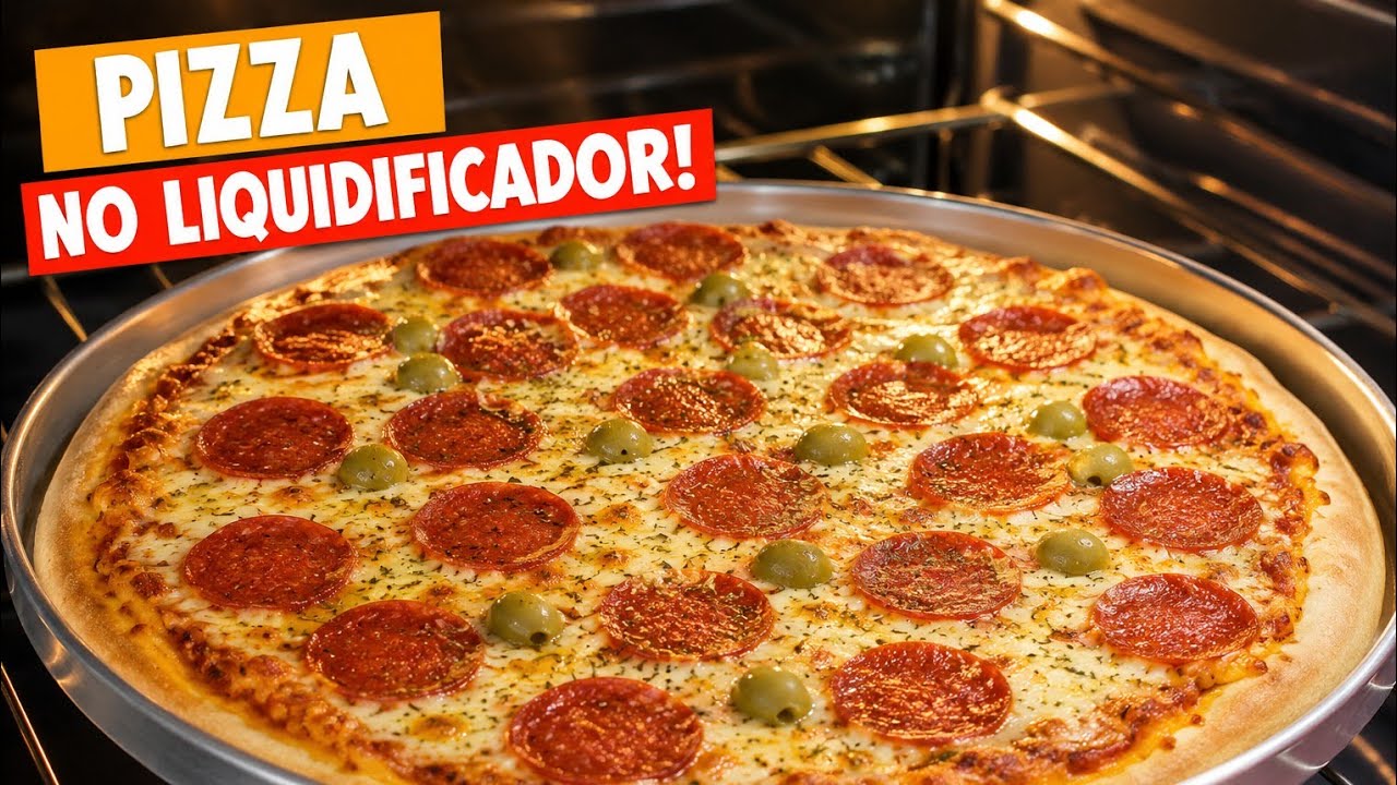 Testei a pizza de liquidificador que fica pronta em 5 minutos