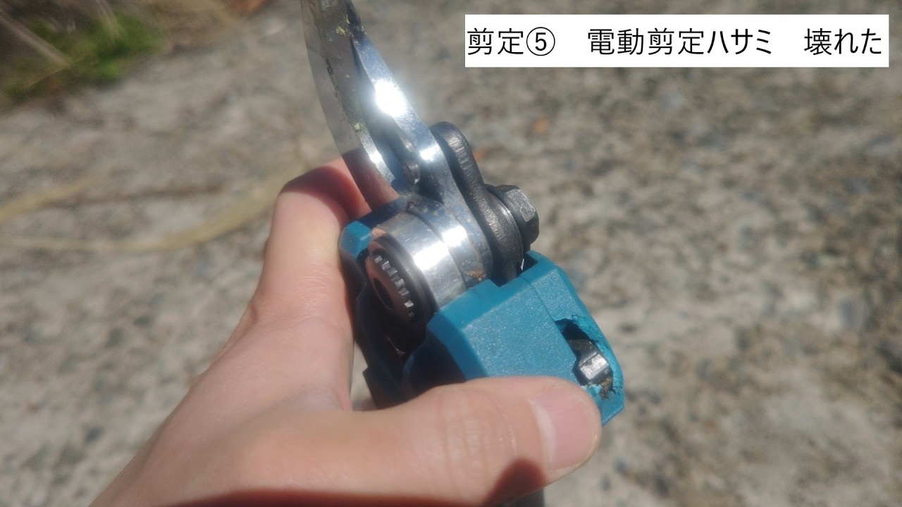 剪定⑤　電動剪定ハサミ　壊れた