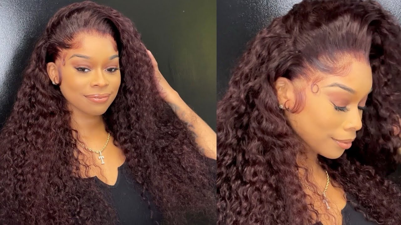 Burgandy Hair Color 🍷 ❤️ | Deep Wave Wig Install 😍 | BGM GIRL HAIR |