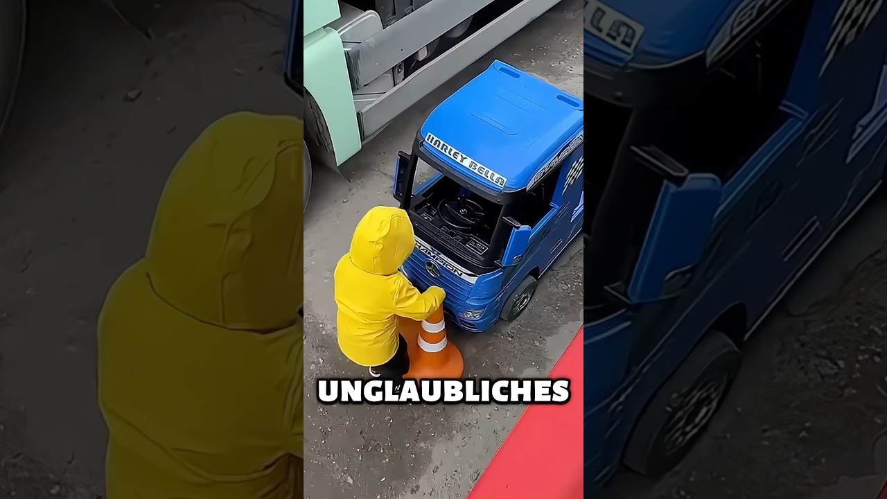 Sein Vater ist stolz auf seinen jungen LKW-Fahrer 🚛