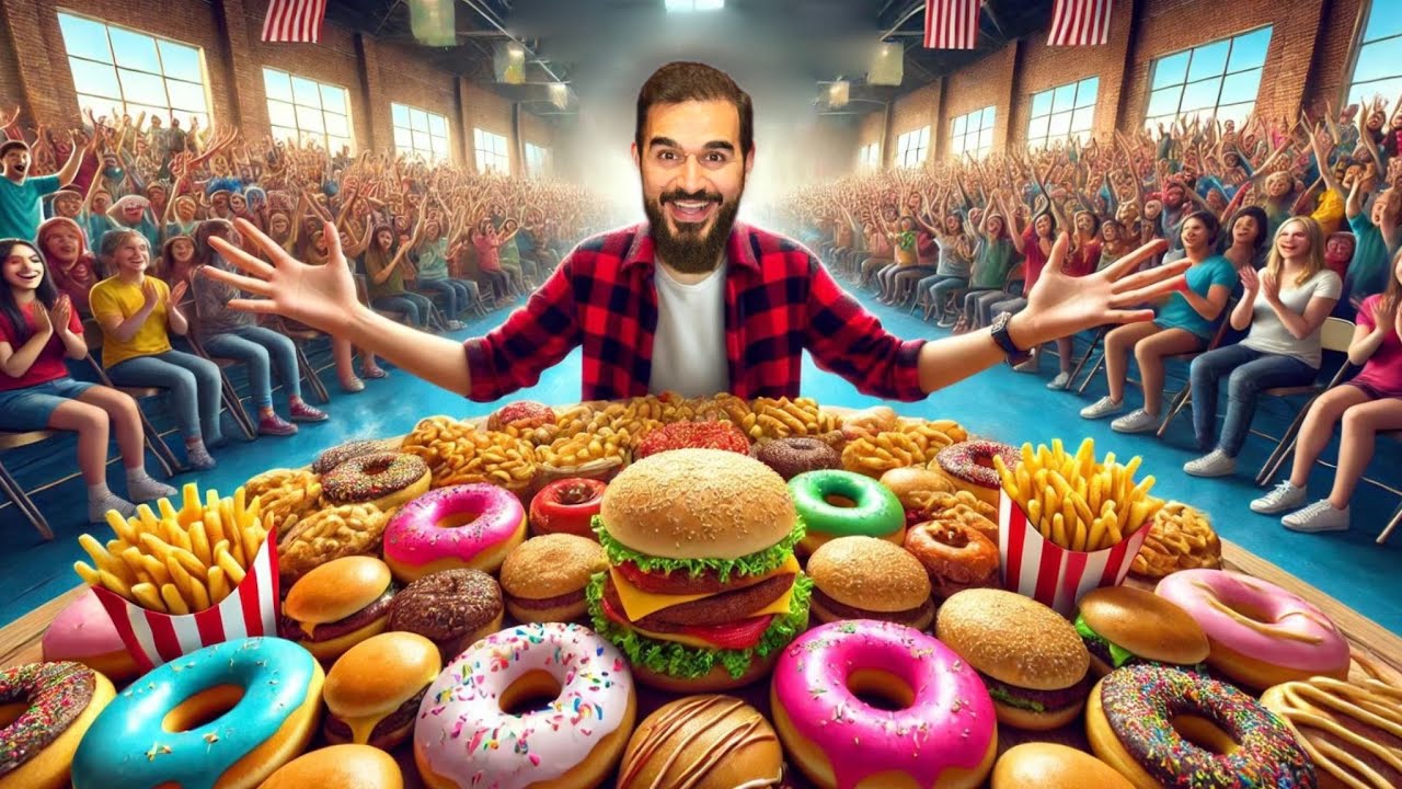 We ordered full menu of Burgers and donuts 🍩🍔
