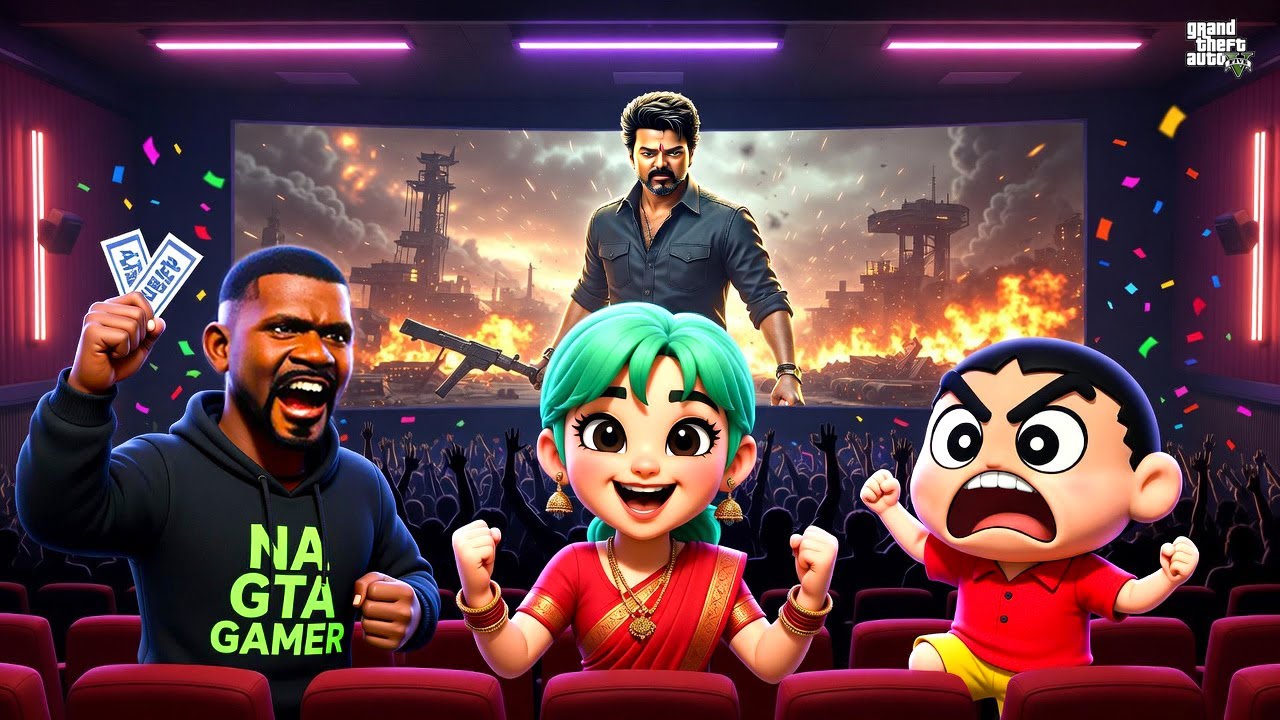 Thalapathy “JANA NAYAGAN 🔥” Watch Franklin & Shinchan with Girlfriend 😍😱🎬  GTA 5 BG MUSIC