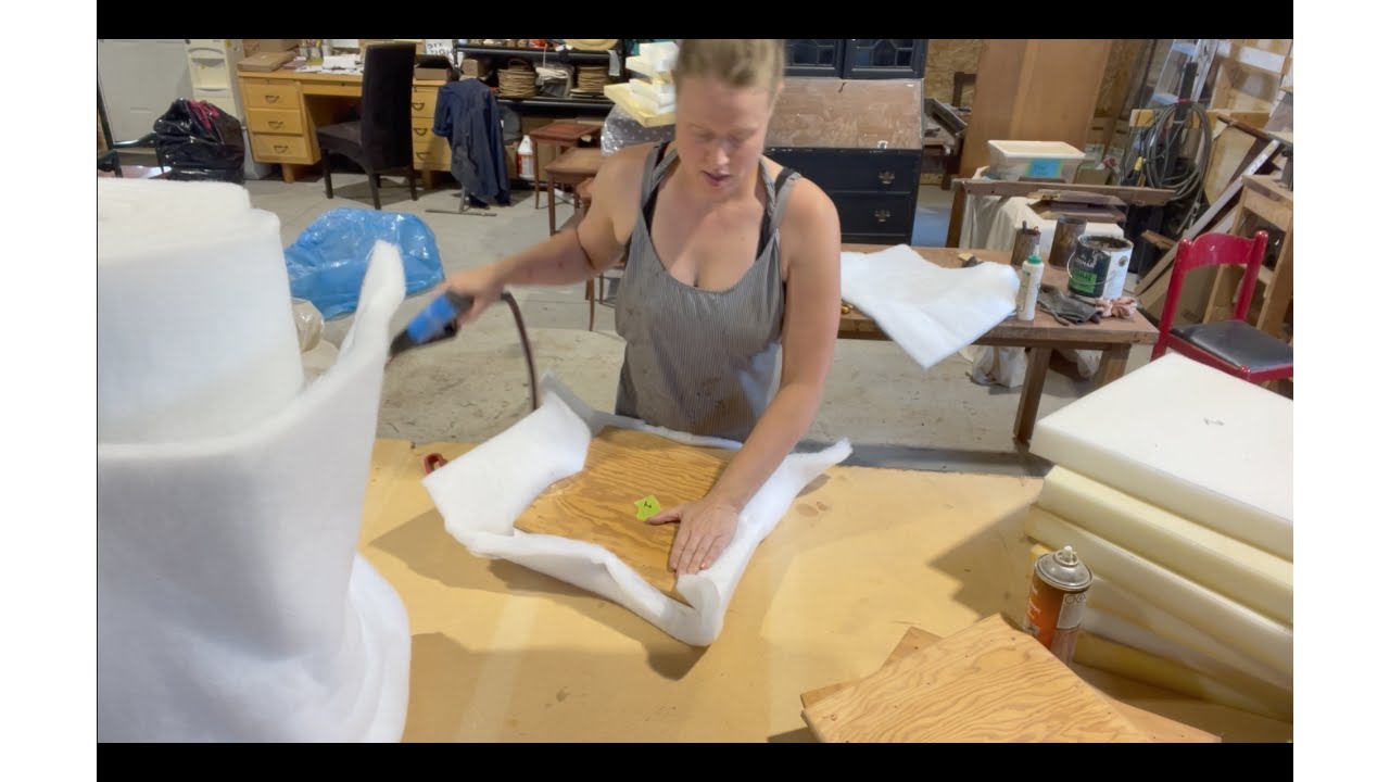 Walnut dining set refinish, reupholstering 7 chairs