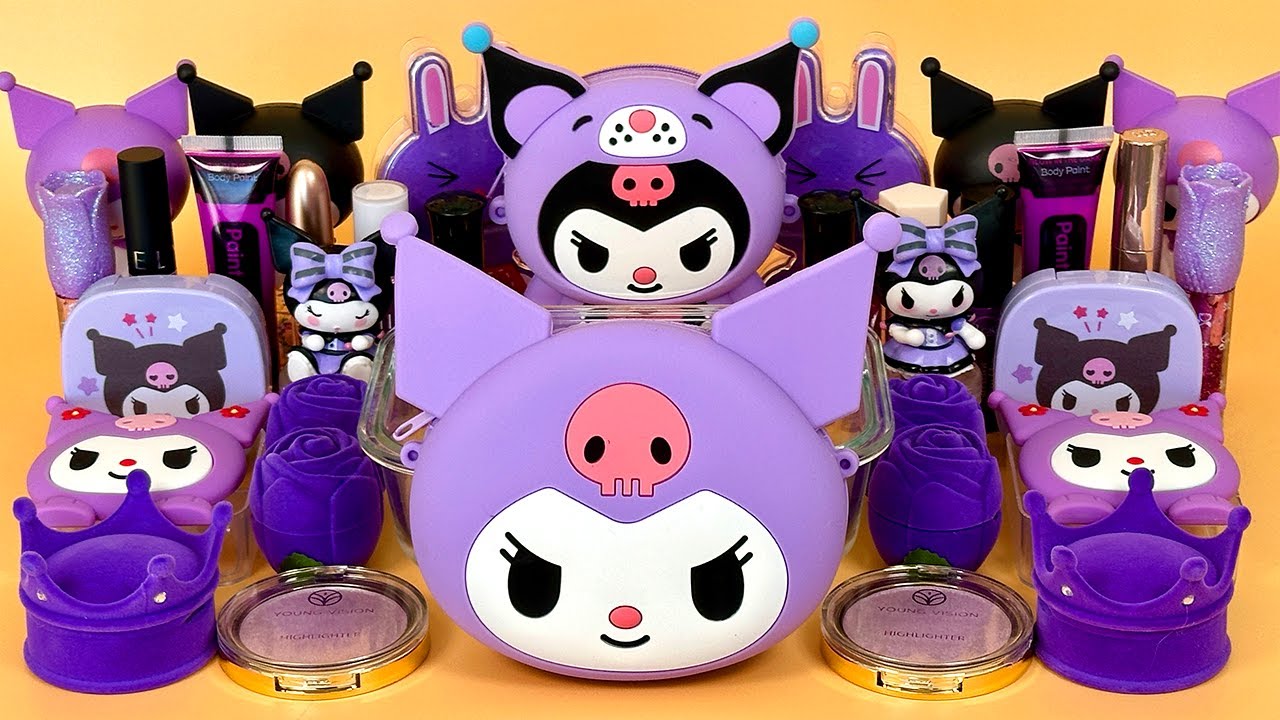 Purple SLIME | Mixing Makeup and Glitter into Clear Slime. Mixing Foam into Slime.
