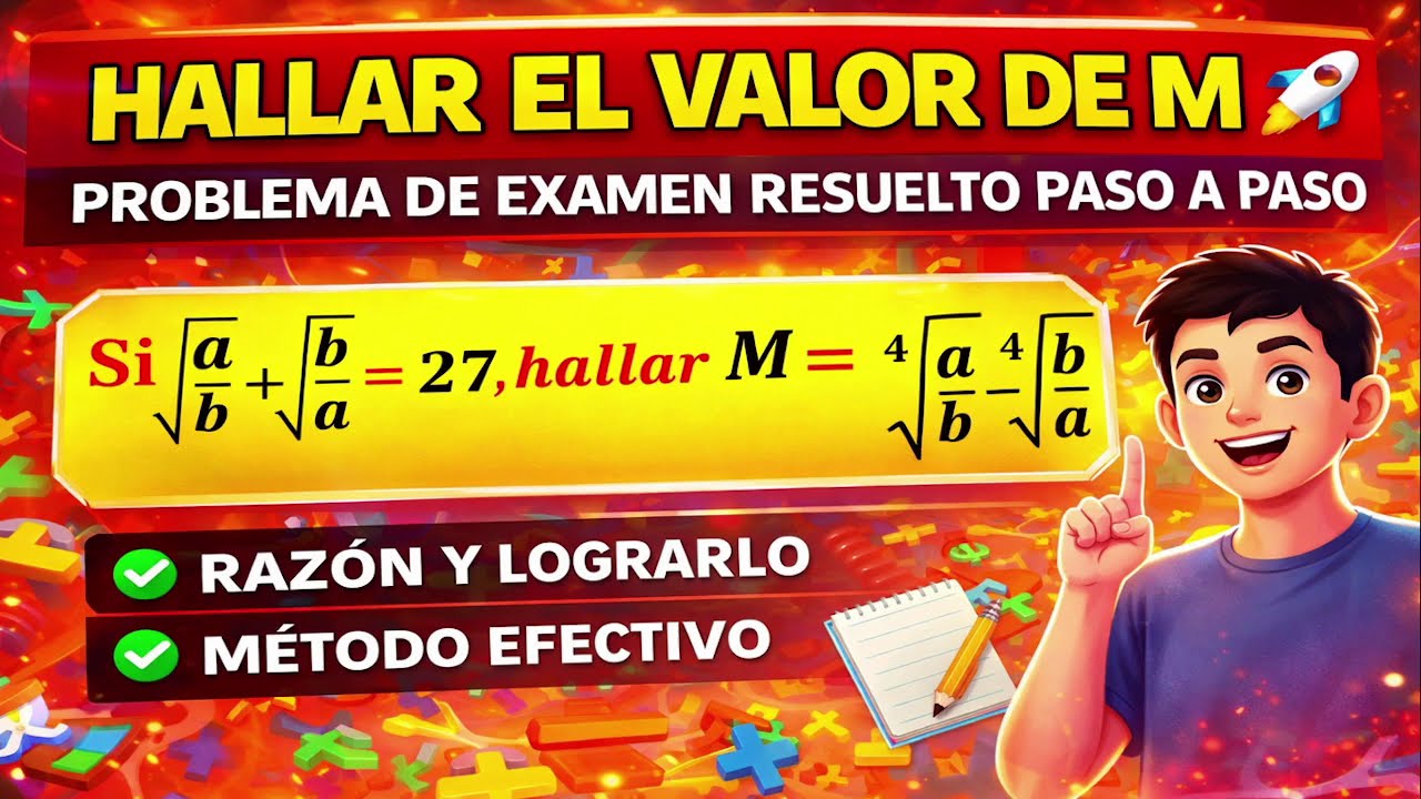🚀 DESAFÍO DE RADICALES 🔥 HALLA EL VALOR DE M FÁCIL Y RÁPIDO