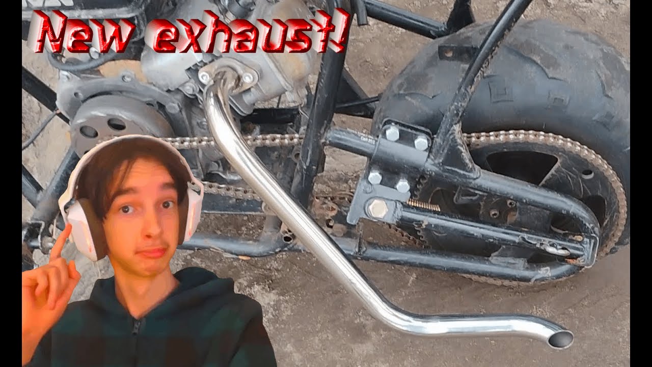 We put another exhaust on my dads mini bike!