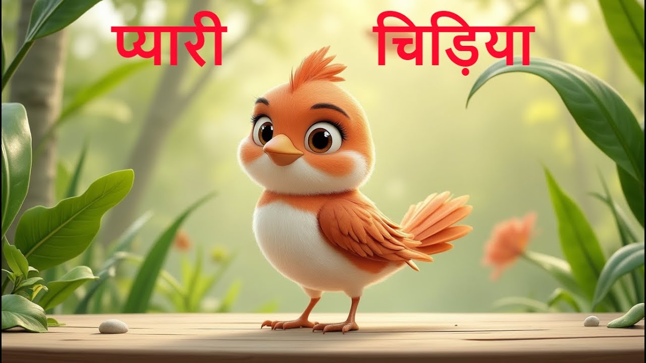 प्यारी चिड़िया | Pyari Chidiya Bird | Jungle Animal Hindi Poem & Nursery Rhyme for Kids