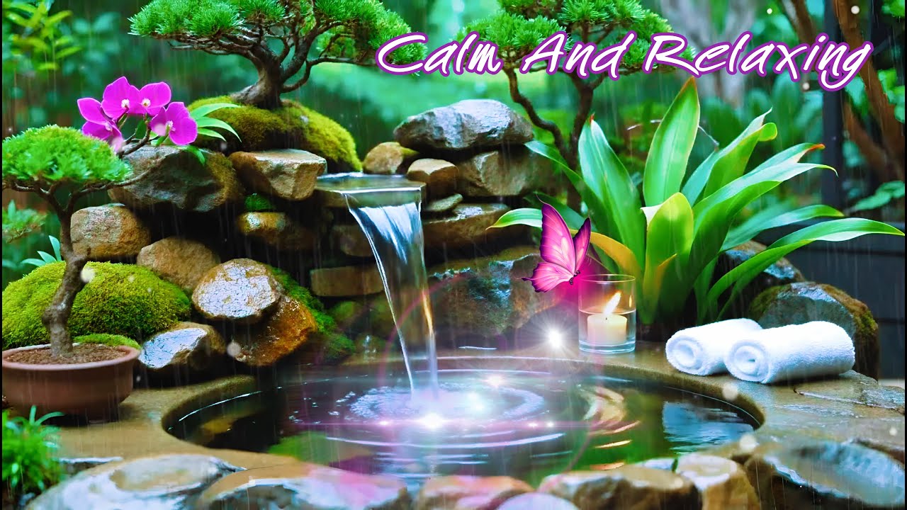 Deep Sleep Music 🌿 Bamboo Water Fountain Sounds | Relaxing Calming Nature for Sleep