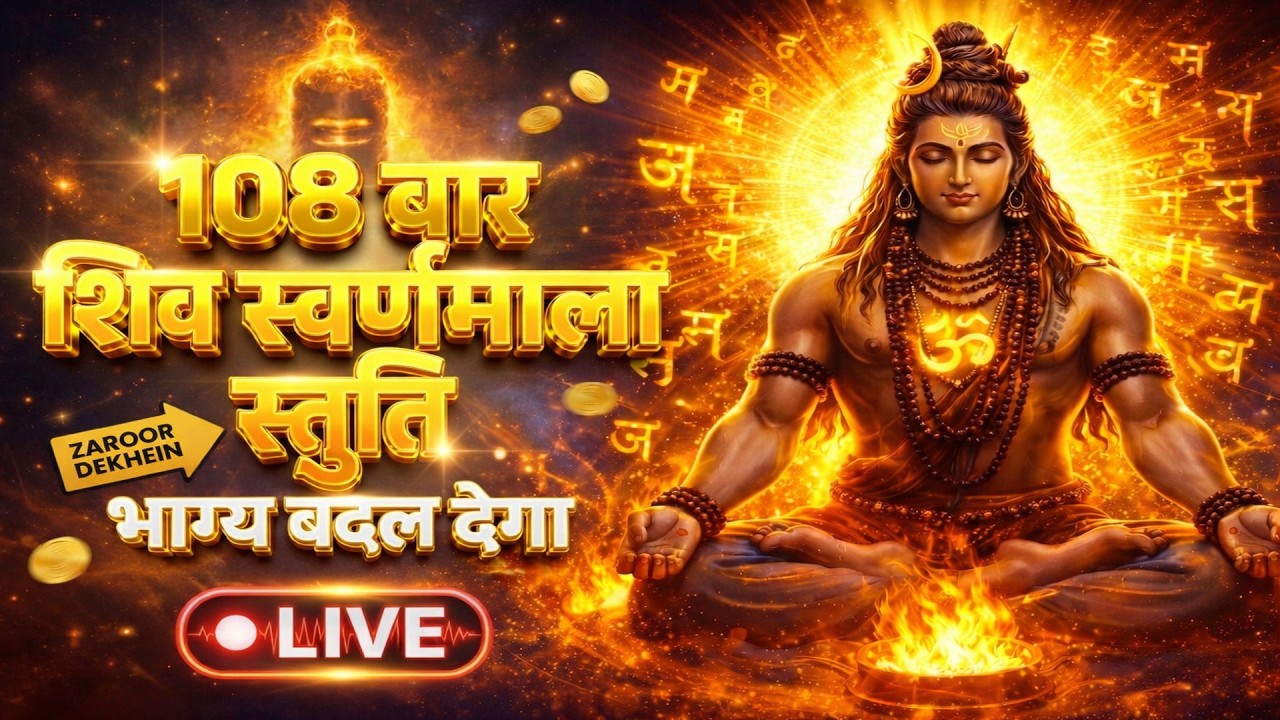 🔴 LIVE 108 बार शिव स्वर्णमाला स्तुति | भाग्य बदलने वाली शिव स्तुति | Shiv Swarnamala Stuti Jaap Live