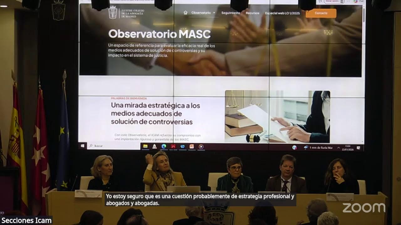 PRESENTACIÓN DEL OBSERVATORIO DE LOS MASC DEL I. COLEGIO DE LA ABOGACÍA DE MADRID