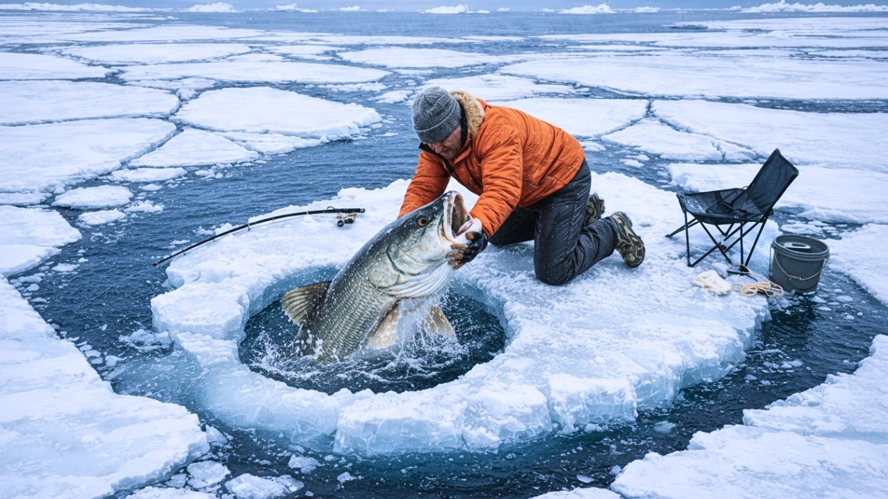 92 Giant Catches Through the Ice