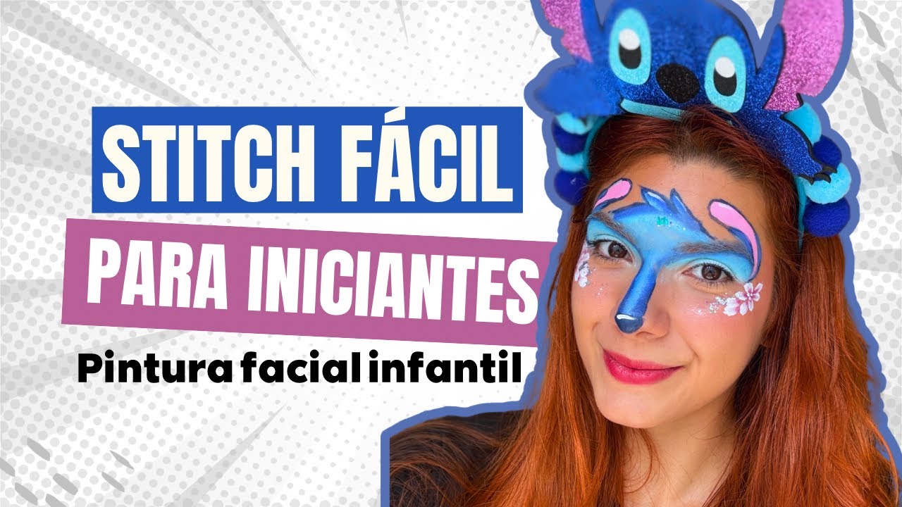 Tutorial Stitch: Pintura Facial Infantil Fácil para Iniciantes – Passo a Passo	