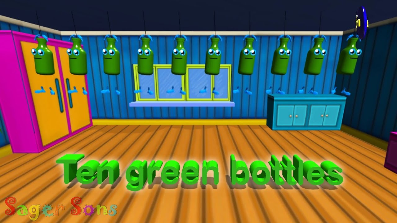 Ten green bottles Nursery Rhyme
