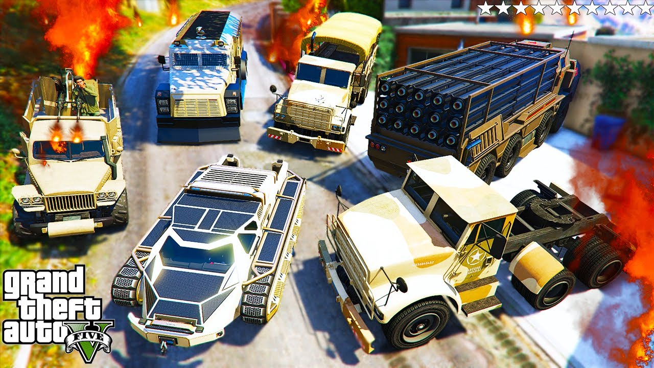 Stealing MILITARY WAR VEHICALS in GTA 5!