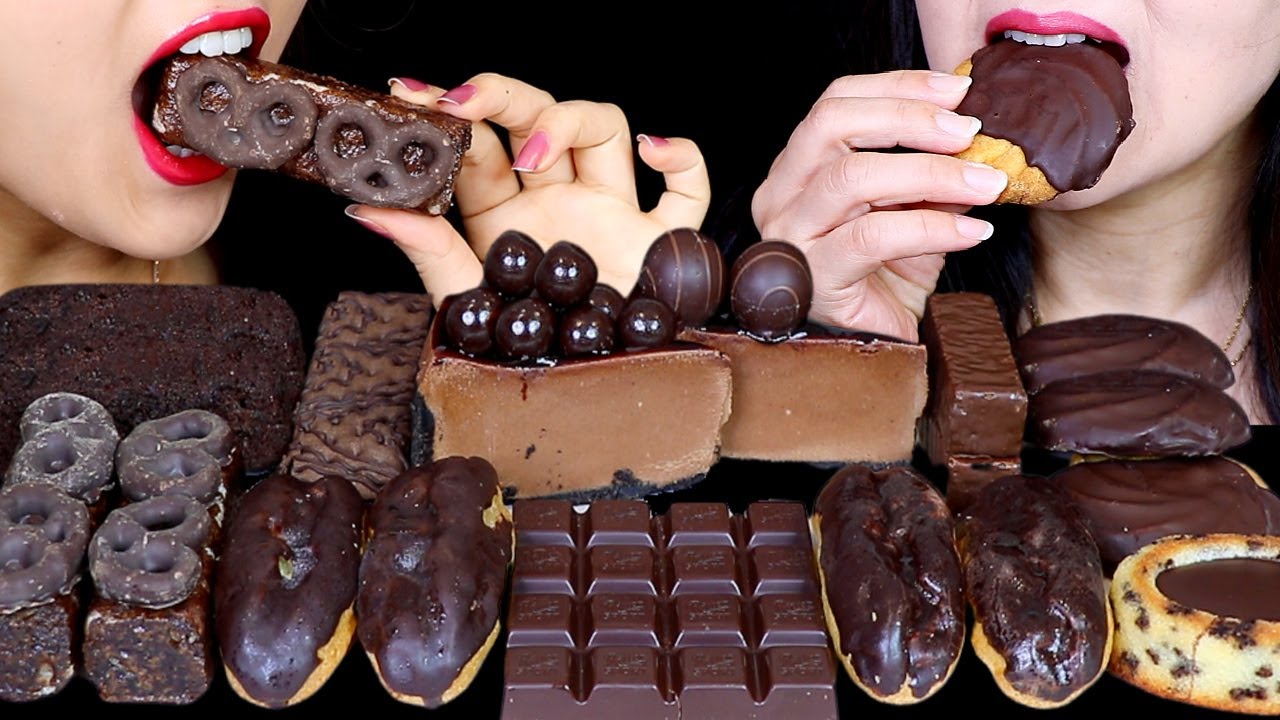 ASMR DARK CHOCOLATE CHEESECAKE, RITTER SPORT, CHOCOLATE CREAM ECLAIRS, TWINKIE, TRUFFLES, COOKIES 먹방