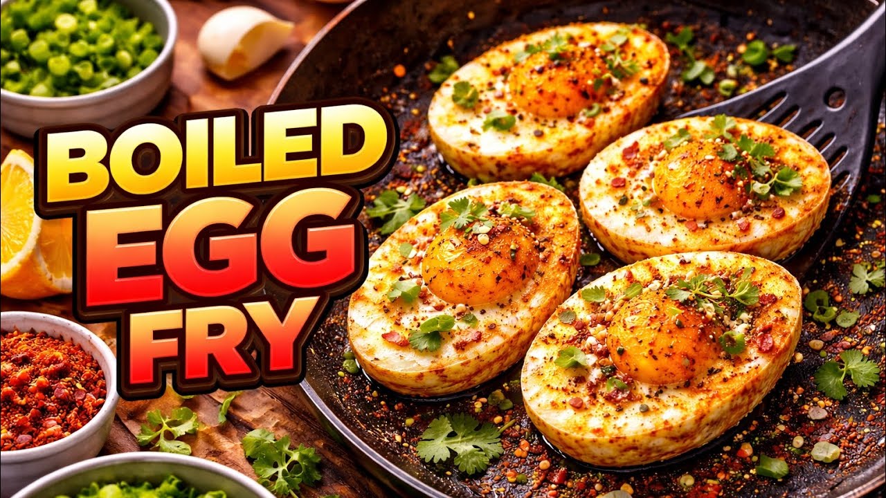 Protein recipe # boiled 🥚egg fry #tasty #easyrecipe #recipe #quickrecipe #simplerecipe 🤤