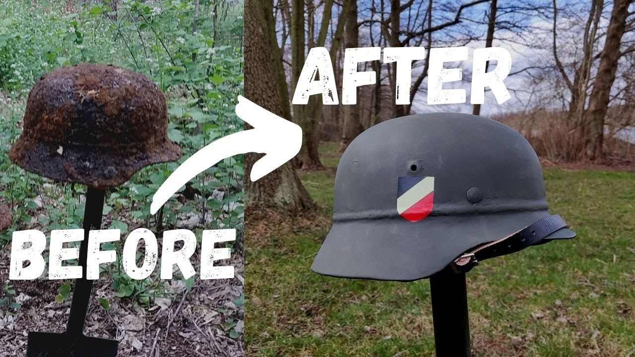 WW2 Bodenfund Helm beim Sondeln gefunden und restauriert! Was kann man aus so einen Fund rausholen?!