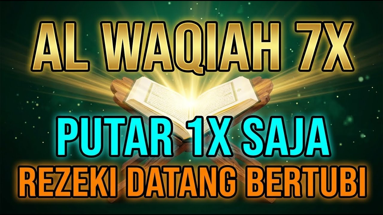 Putar Sekali Surah Al Waqiah 7X InsyaAllah Rezeki Datang Bertubi Tubi