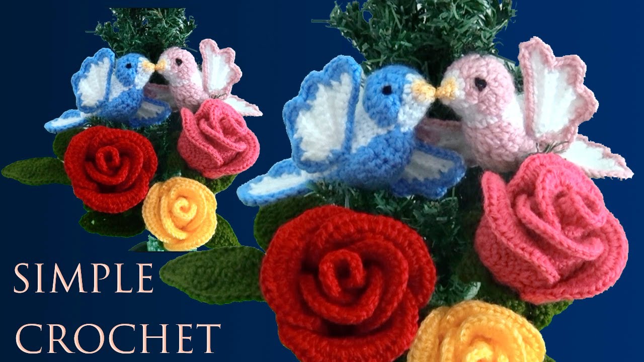 Como tejer Pajaritos de colores a Crochet para centros de mesa