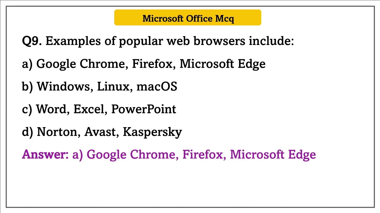 Top 100 MS Office MCQ for All Competitive Exams | Microsoft Office Mcq | MS Office Question