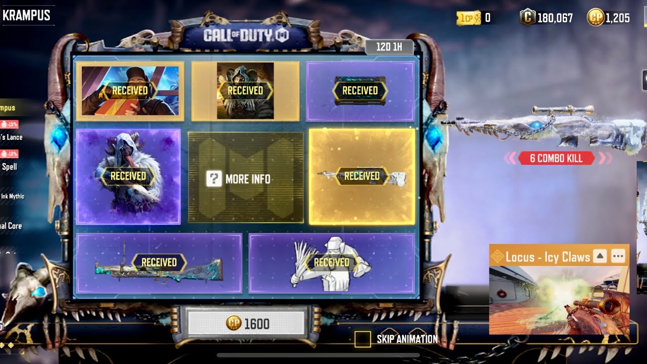 Buying New Legendary Locus - Icy Claws & Dropping intense SNIPING Clips in CODM | KRAMPUS Lucky Draw