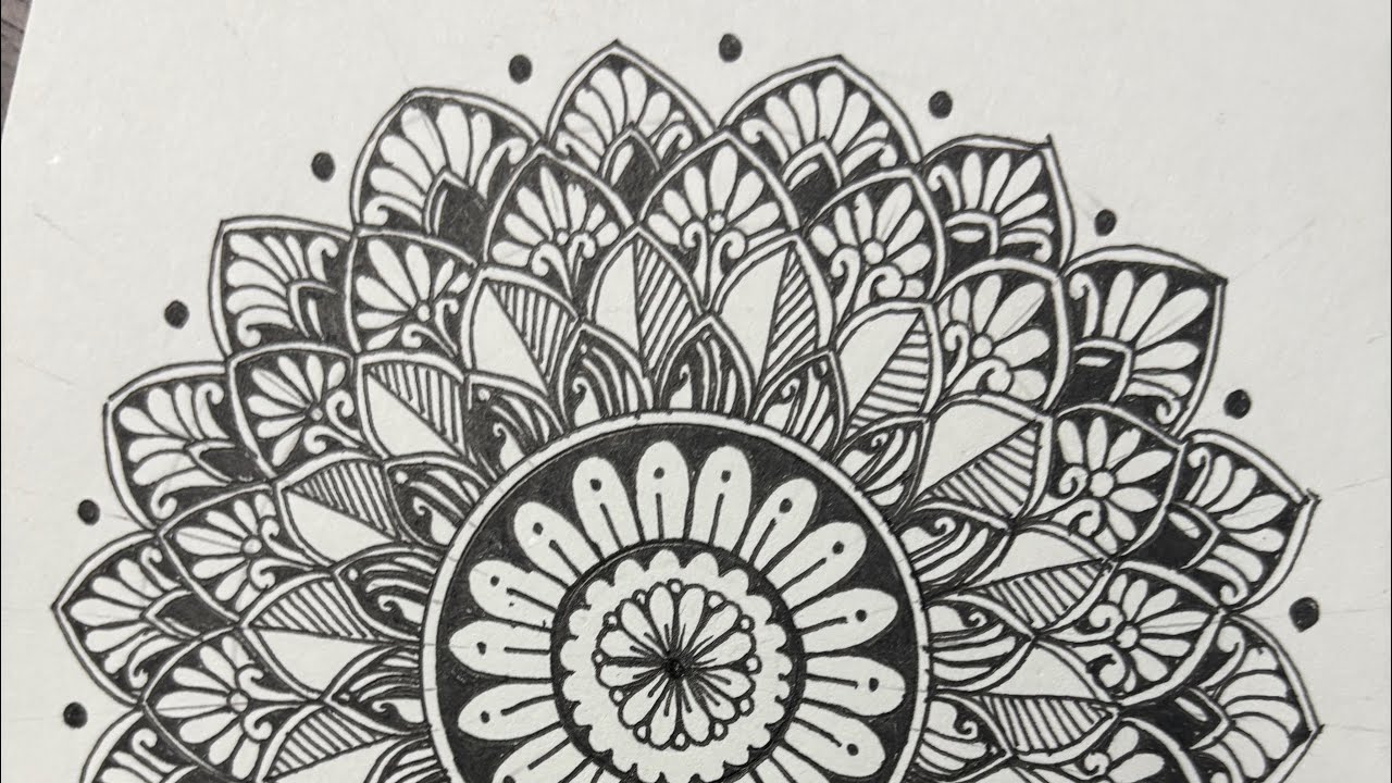 Easy Mandala Pattern for Beginners | Step-by-Step Drawing✨❤️ #drawing #mandalaart #trending #easyart