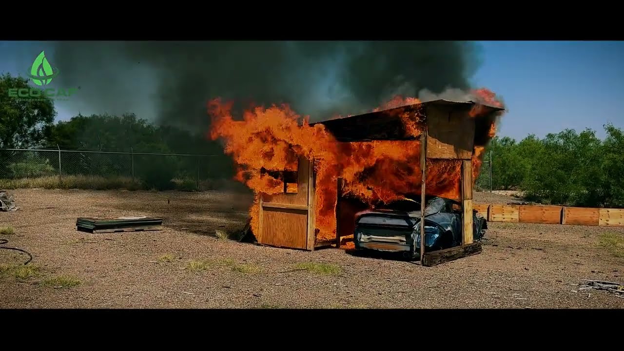 ECO CAF 60 gallon Compressed Air Foam System - Structure and Car Fire. Using BIOEX - BIO FOR N Foam.