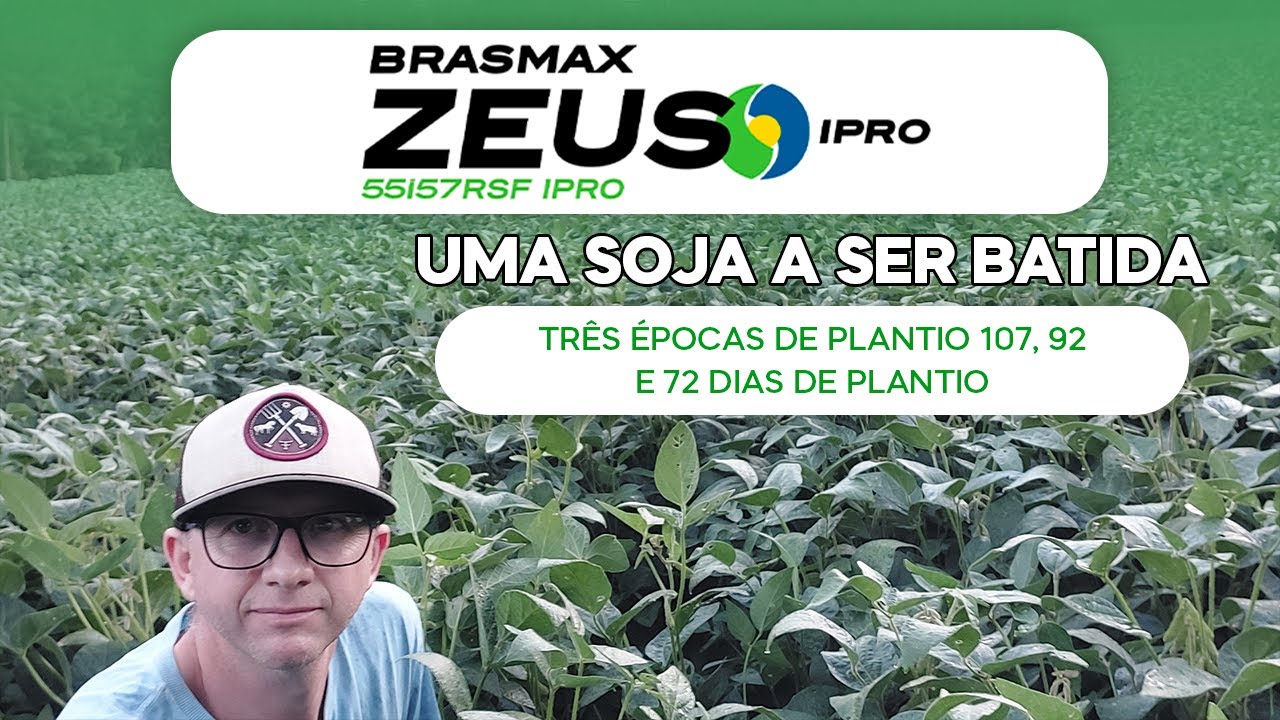 Brasmax ZEUS a Soja a ser Batida -  emTrês épocas de Plantio 107, 92 e 72 Dias de Plantio (v.178)