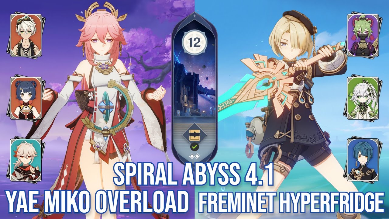 C0 Yae Miko Overload & C0 Freminet Hyperfridge - Spiral Abyss 4.1 - Genshin Impact