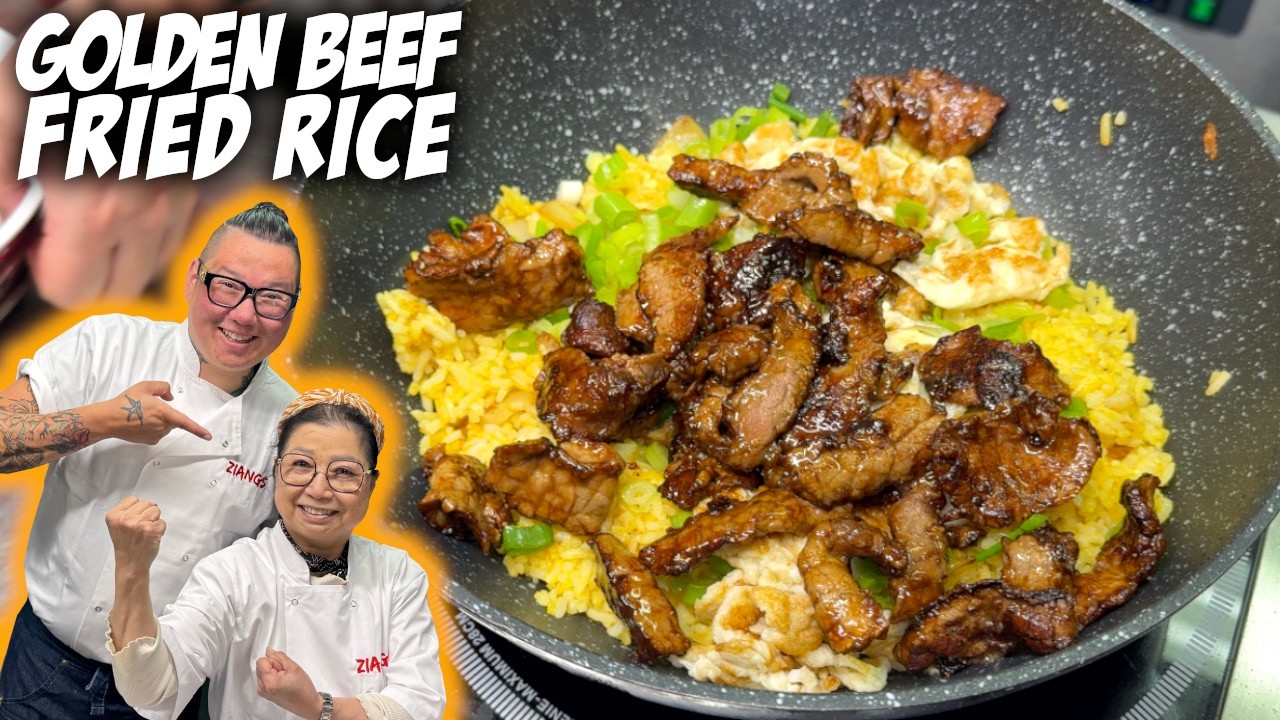 LUCKY MONEY Golden Beef Fried Rice 🥇🥩 - Lunar New Year GOLD dish 🧧