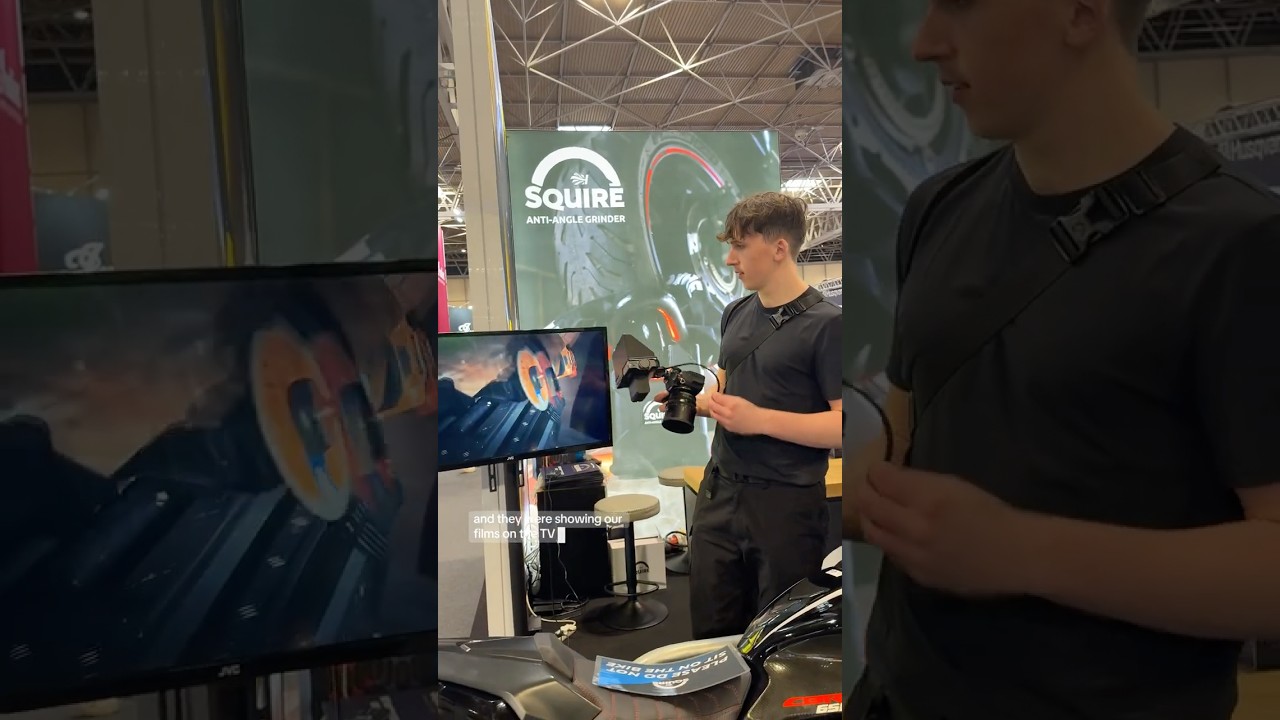 Last week at Motorcycle Live! Filming for Squire Locks 🔐🏍️ 