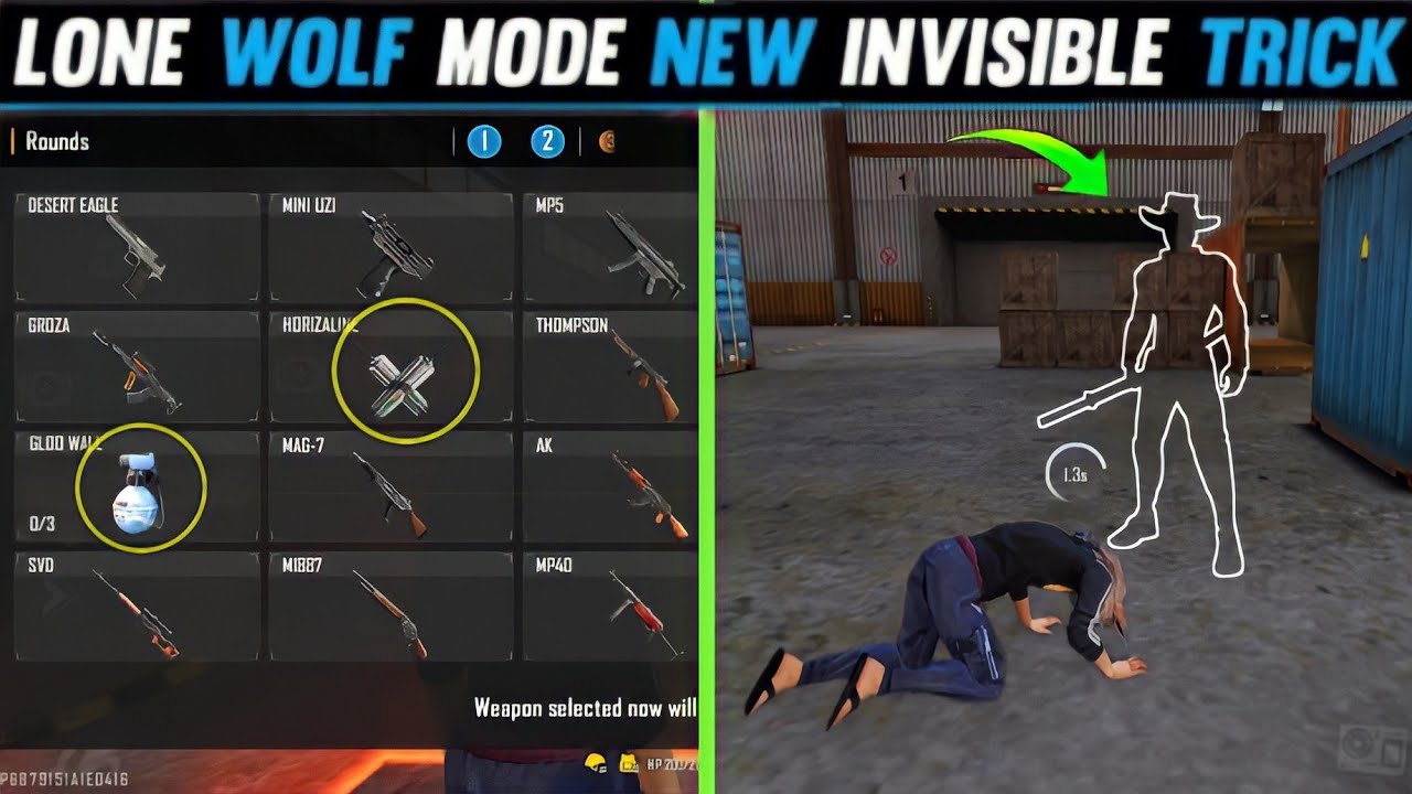 LONE WOLF MODE INVISIBLE ENTER TRICK AND TIPS || TOP NEW AMAZING TIPS AND TRICKS || FREE FIRE TRICKS