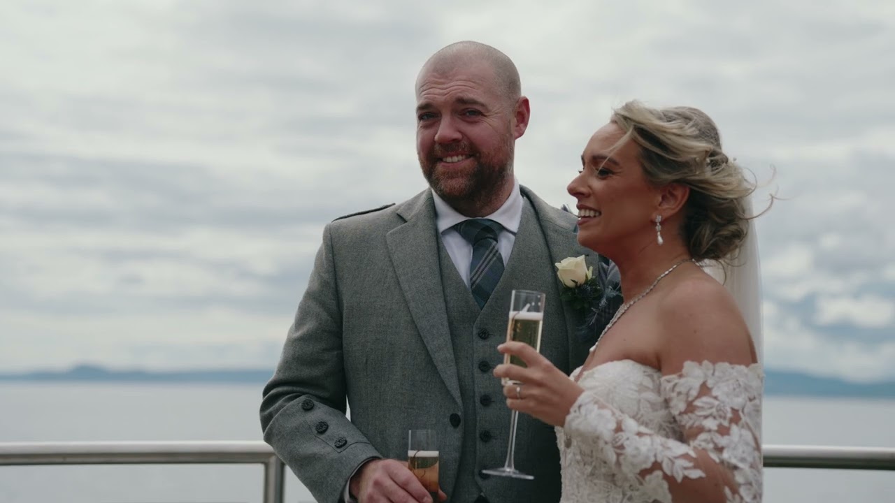 wedding film of Craig and Jane at portencross and Piersland hotel