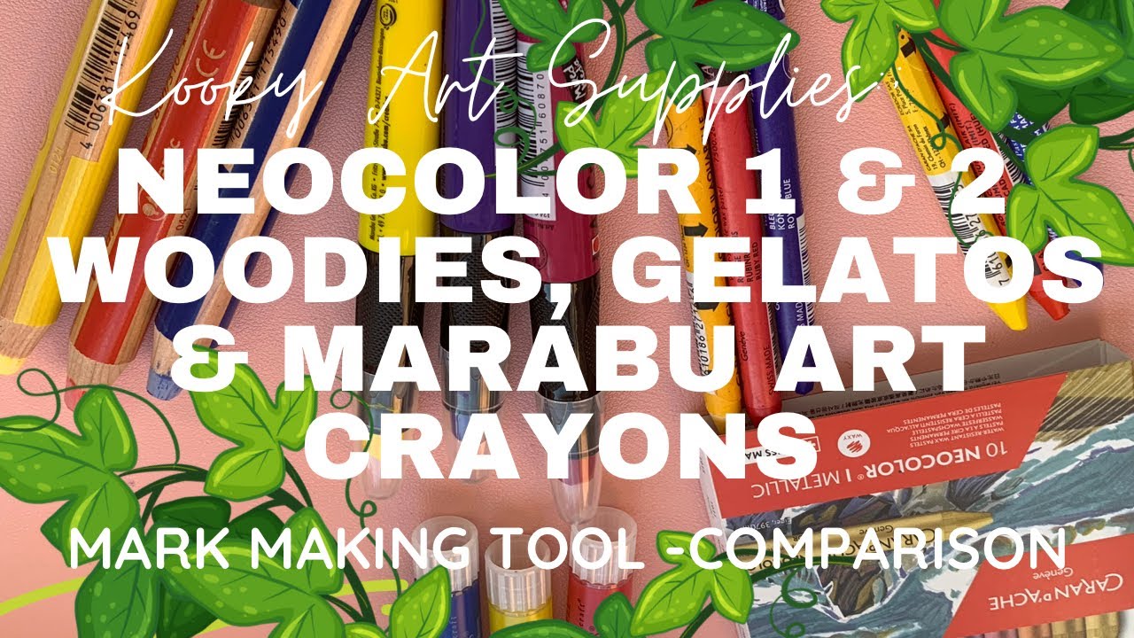 Kooky Art Supplies -  Neocolor 1 & 2, Stabilo Woodies, Marabu Art Crayons and Gelatos
