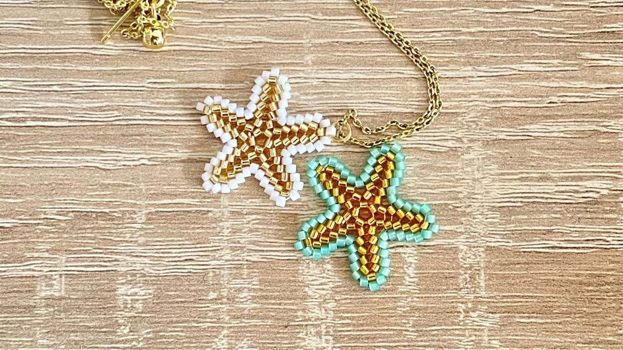 DIY Cómo hacer estrellas para dijes/ ⭐️Estrellas de mar miyuki/ Tejido fácil para hacer estrellas