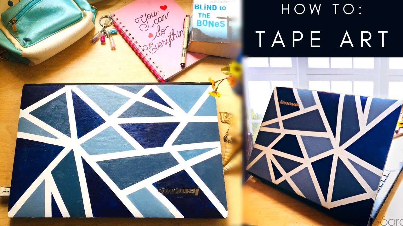 Tape Art Painting on Laptop Tutorial | SAVE YOUR MONEY | DIY Customize Laptop Skin | LAPTOP ART |