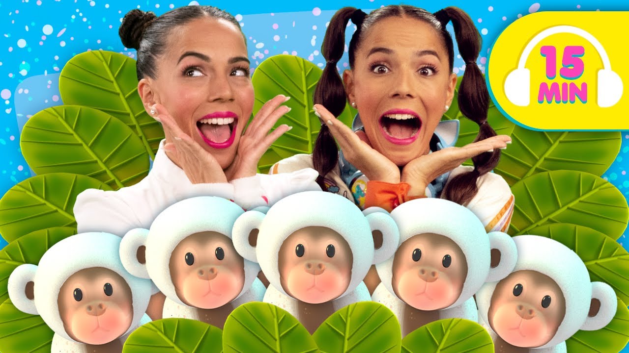 🐵 ¡Cinco Monitos 🐵 y Más Canciones Divertidas! - Nika y Matsu | El Reino Infantil