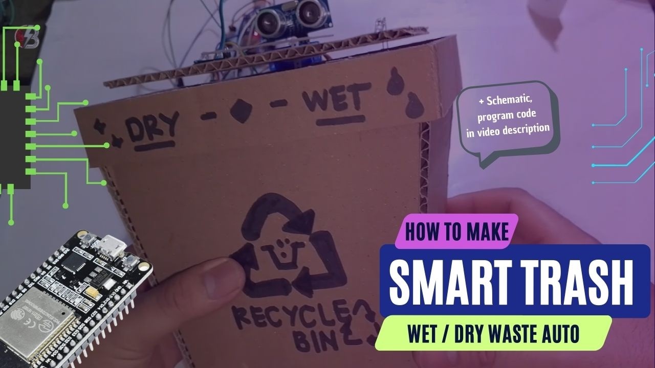 DIY Smart Trash Bin: Automatically Separates Wet and Dry Waste! (ESP32 & Rain Sensor)