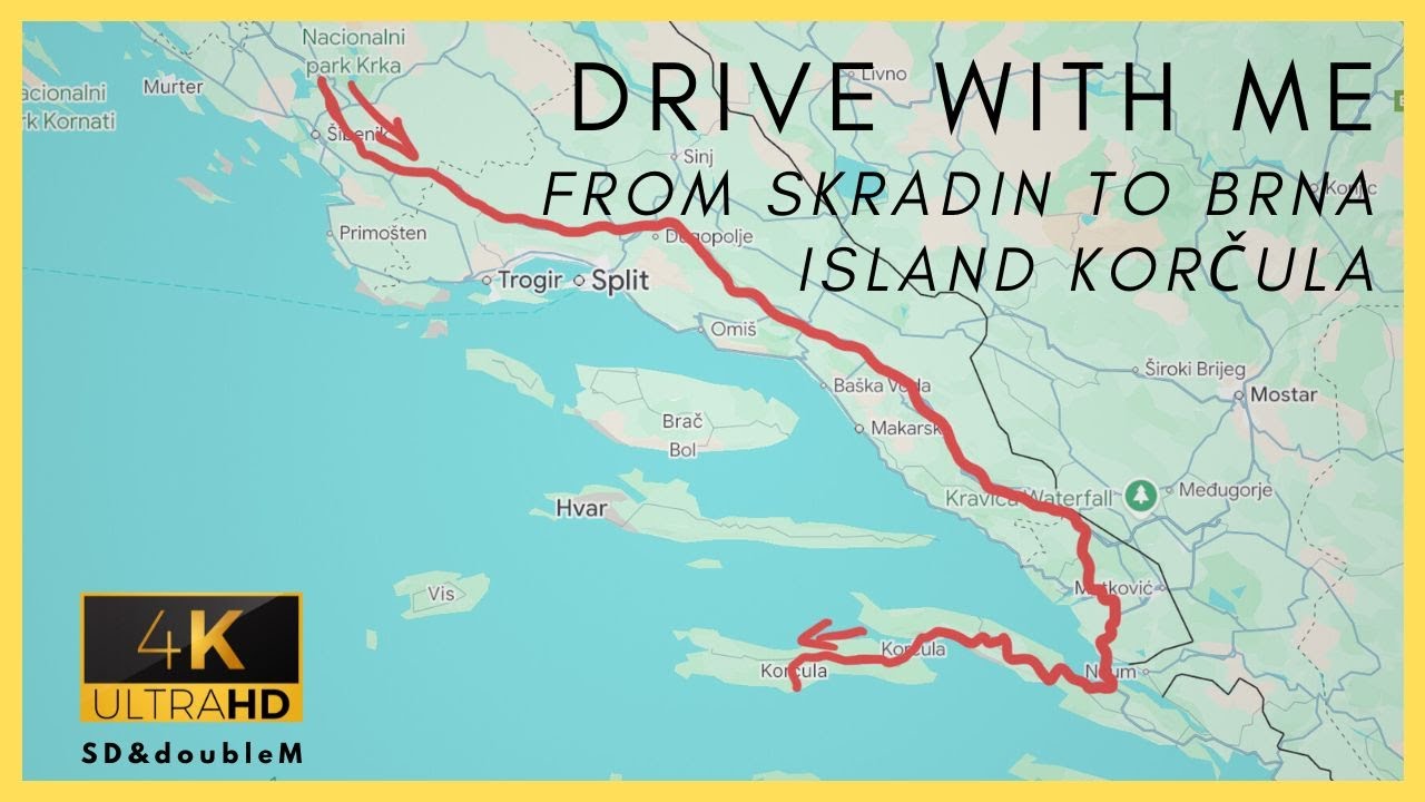 Drive with me from Skradin to Brna - Island Korčula (Croatia)
