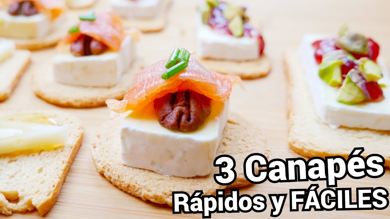 3 APERITIVOS CON QUESO 🍣😍 CANAPÉS RICOS y FÁCILES prepáralos  PARA NAVIDAD Y FIESTAS