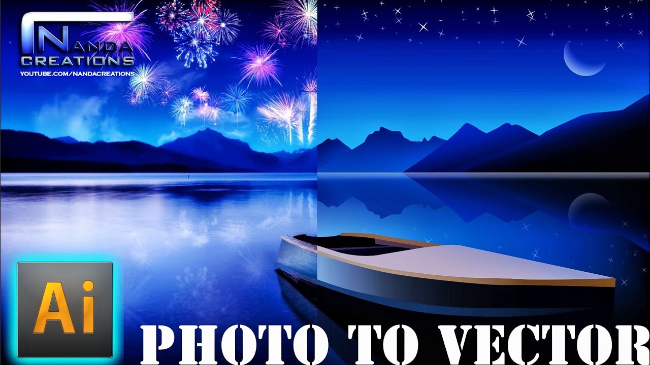 How to vectorize any photo using adobe illustrator 🌌 vector landscape