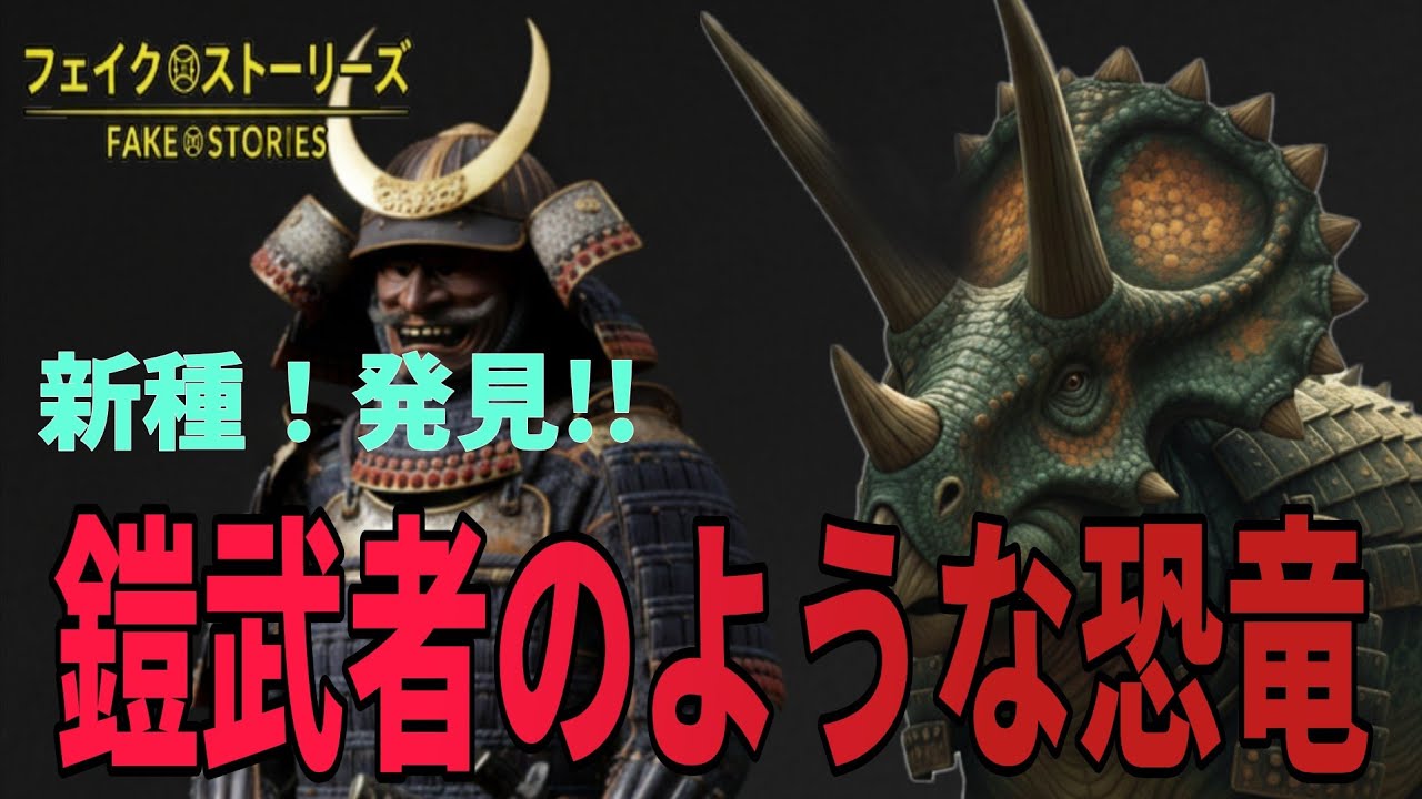 【架空の恐竜②】 ブシケラトプス。和の鎧兜を纏う竜