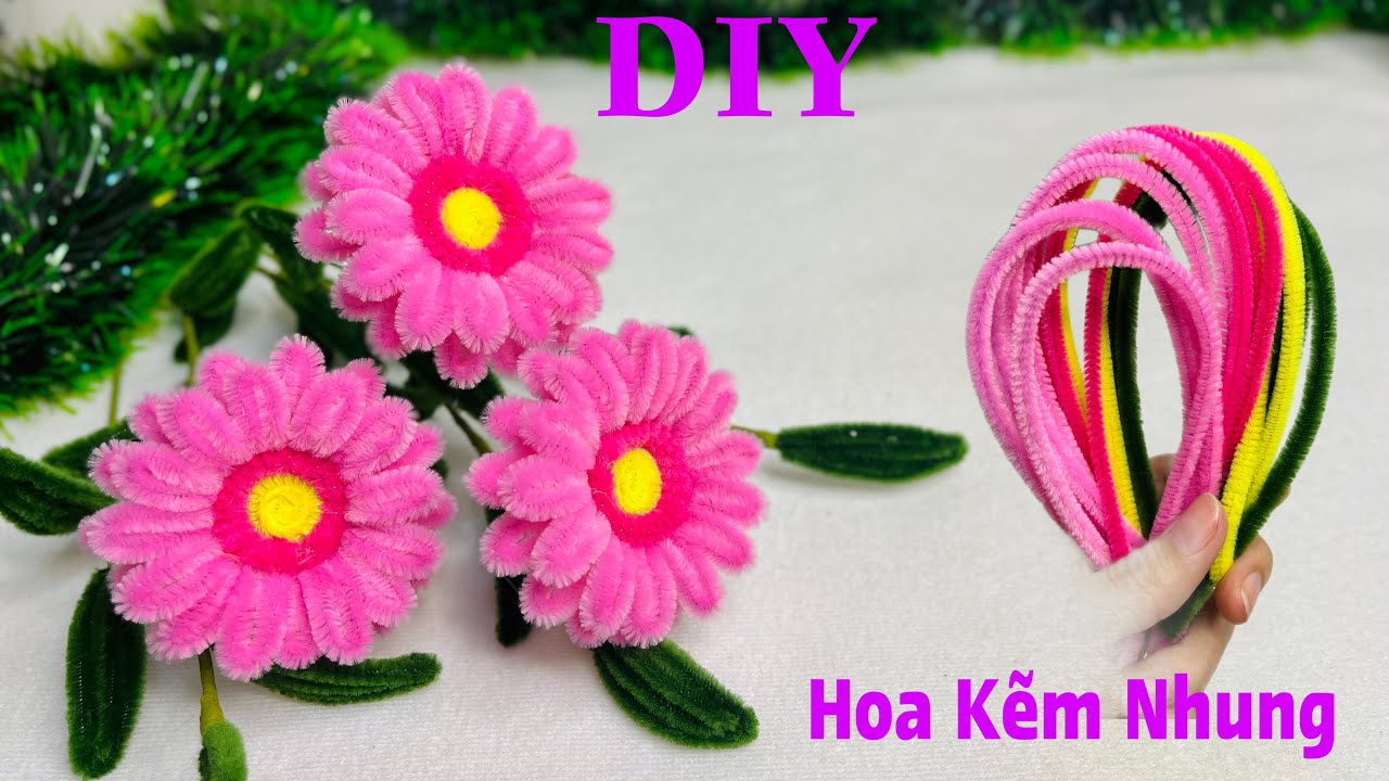 DIY | Hoa Kẽm Nhung | Cánh Làm Hoa Đồng Tiền Bằng Kẽm Nhung Đẹp | Evig Trang Handmade