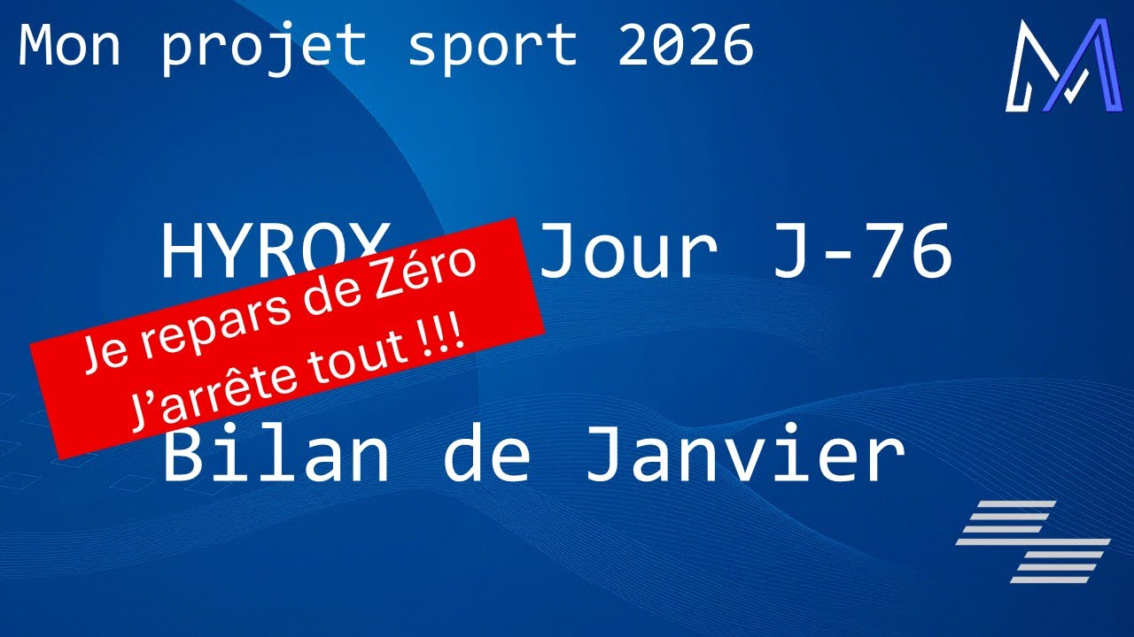Prépa Hyrox - J'arrête tout !!! (je suis reparti de Zéro)