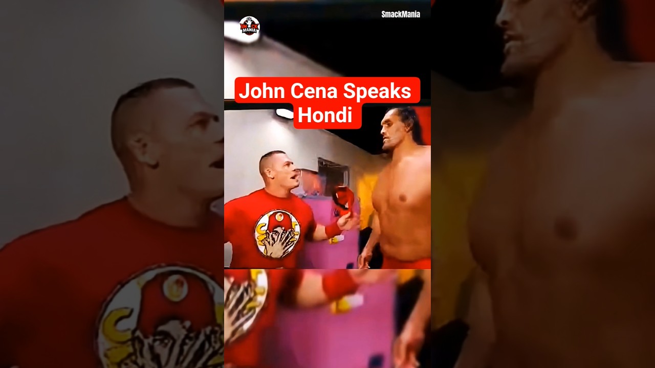 John Cena Speaks Hindi?! Great Khali Turns Teacher 🇮🇳😂 #wwe #wweshorts #johncena #khali