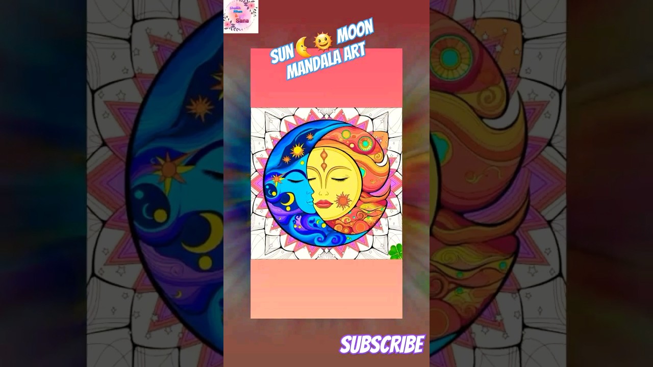 🌜🌞Mandala design drawing 💕 | Moon Sun Mandala art drawing #drawingideas #shorts #youtube