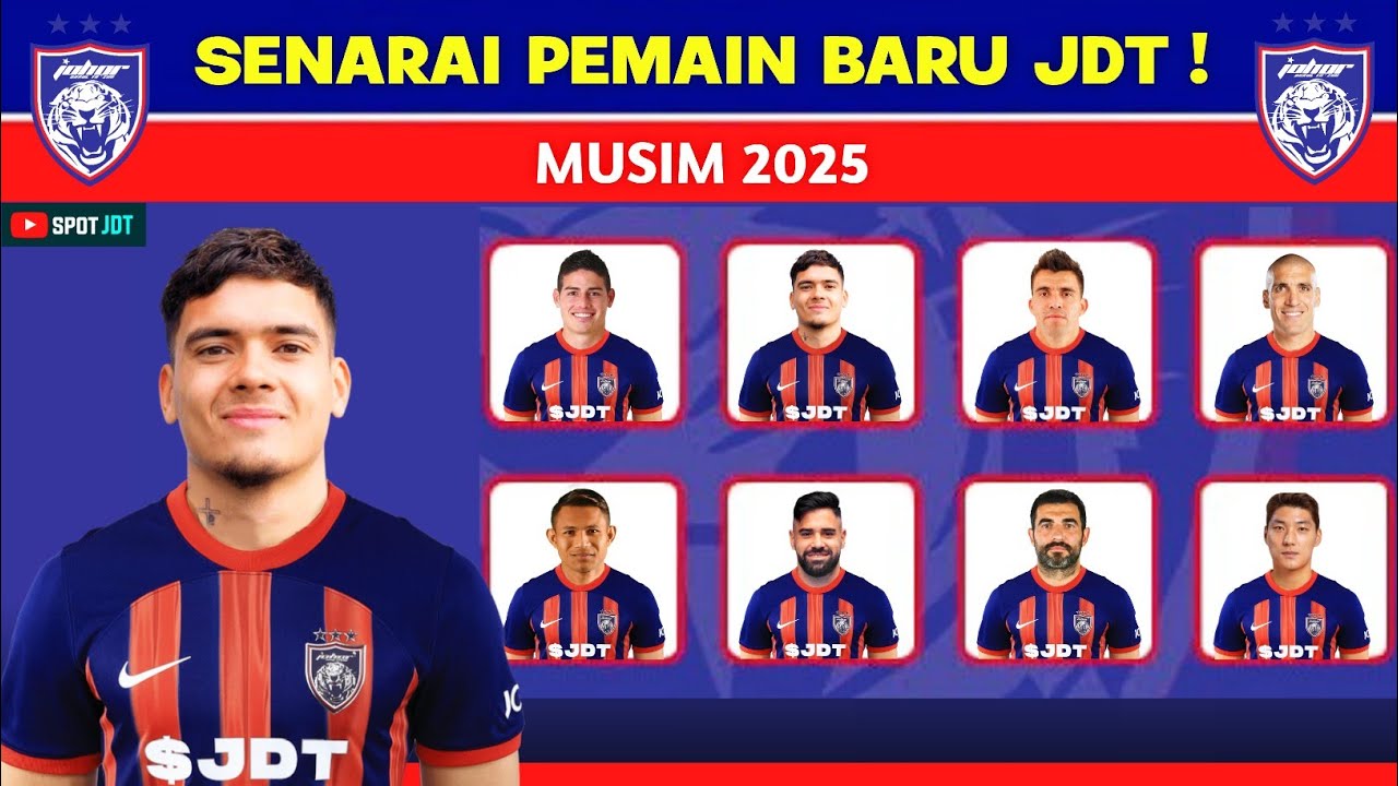 Senarai Pemain Baru JDT 2025 ! Skuad Johor Darul Ta'zim 2025
